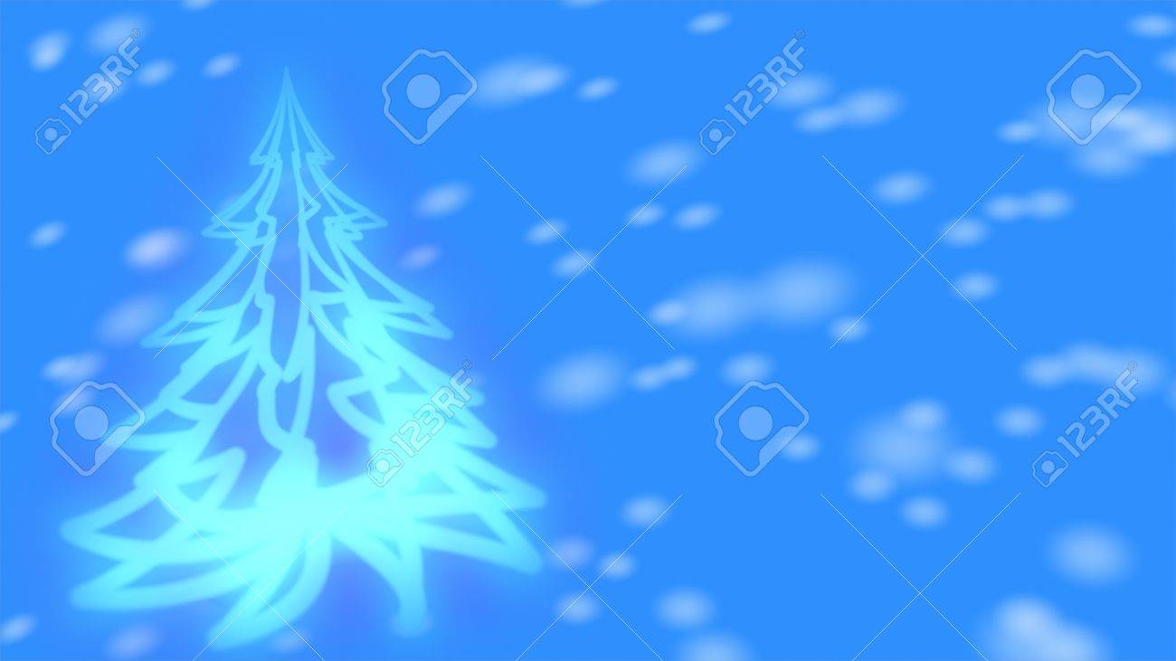 Christmas background - glowing Christmas tree and snowflakes. - 8195600 Christmas background - glowing Christmas tree and snowflakes. - 8195600