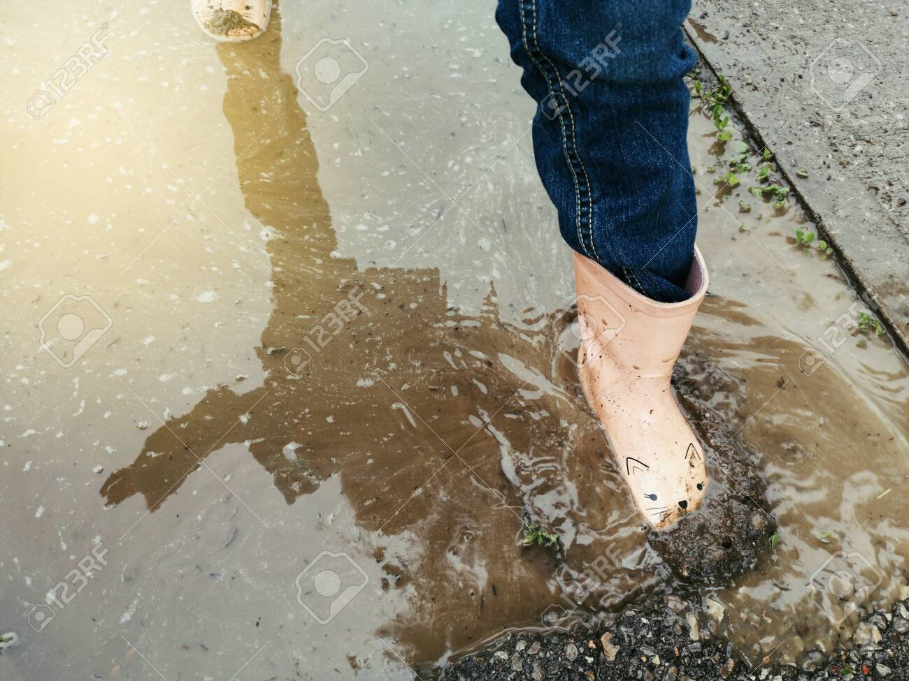pink water boots
