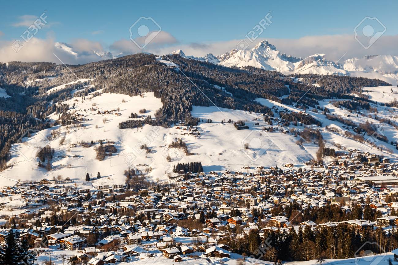 Aerial View On Ski Resort Megeve In French Alps France Stock Photo Picture And Royalty Free Image Image