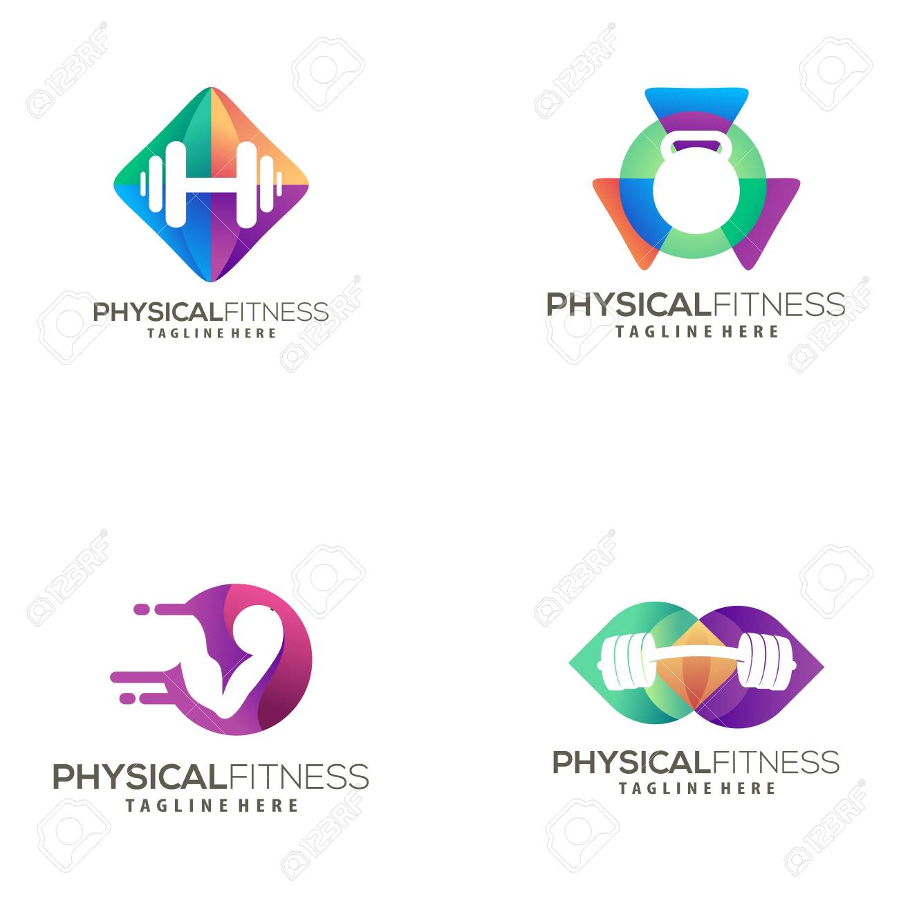 Modern Fitness Logo And Icon Design Suitable For Your Business