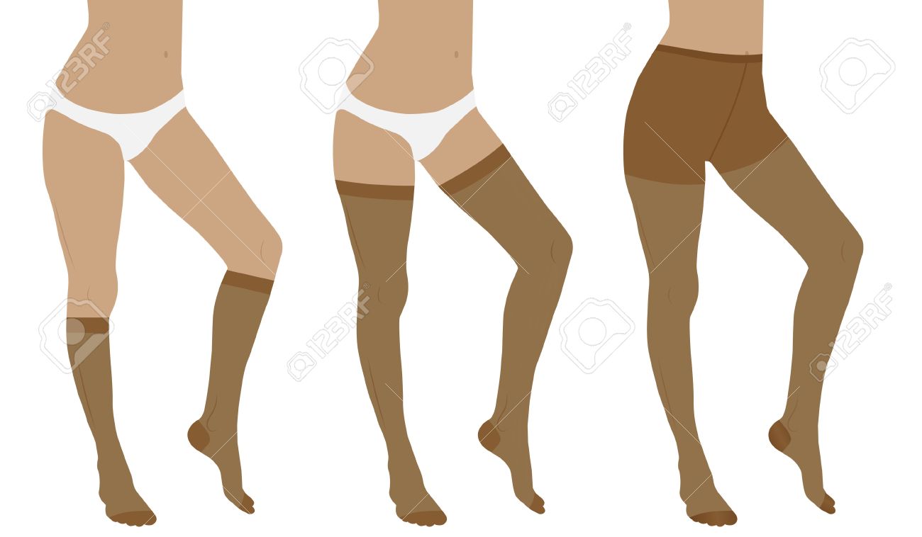 細身の女性の足のための医療圧縮靴下 ナイロン製のタイツ ストッキング 靴下 のイラスト素材 ベクタ Image 細身の女性の足のための医療圧縮靴下 ナイロン製のタイツ ストッキング 靴下 のイラスト素材 ベクタ Image
