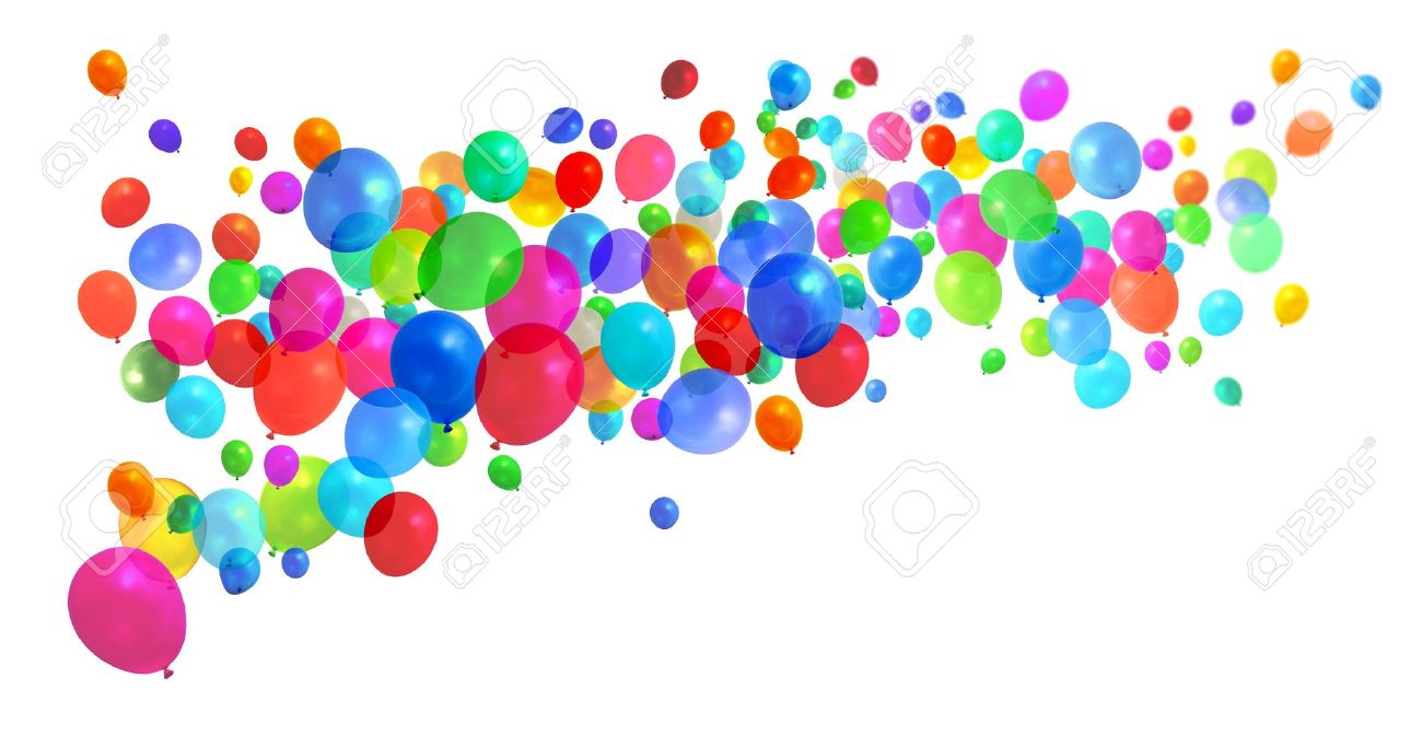 Viele Bunte Geburtstag Party Ballons Fliegen Auf Weissem Hintergrund Lizenzfreie Fotos Bilder Und Stock Fotografie Image