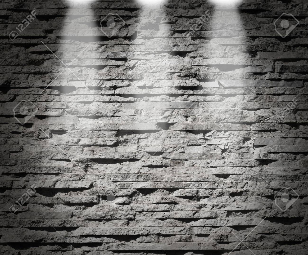 Moderna Casa De Piedra De La Pared Decoracion De Luces De Fondo