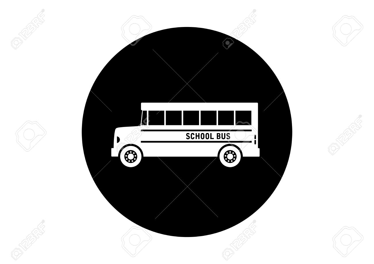 black and white school bus icon on white background royalty free cliparts vectors and stock illustration image 44166837 black and white school bus icon on white background