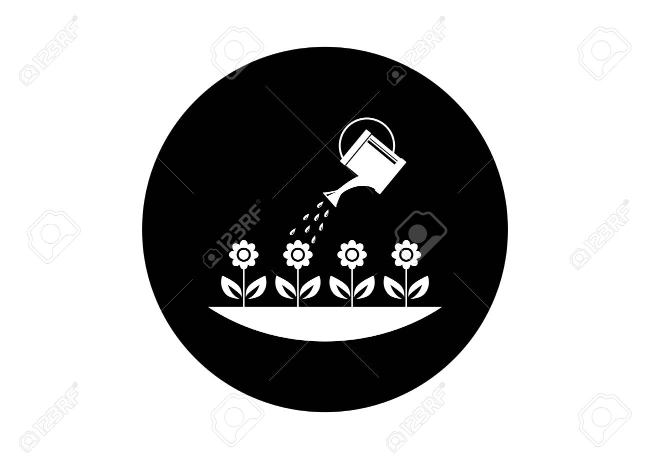 Black and white garden icon