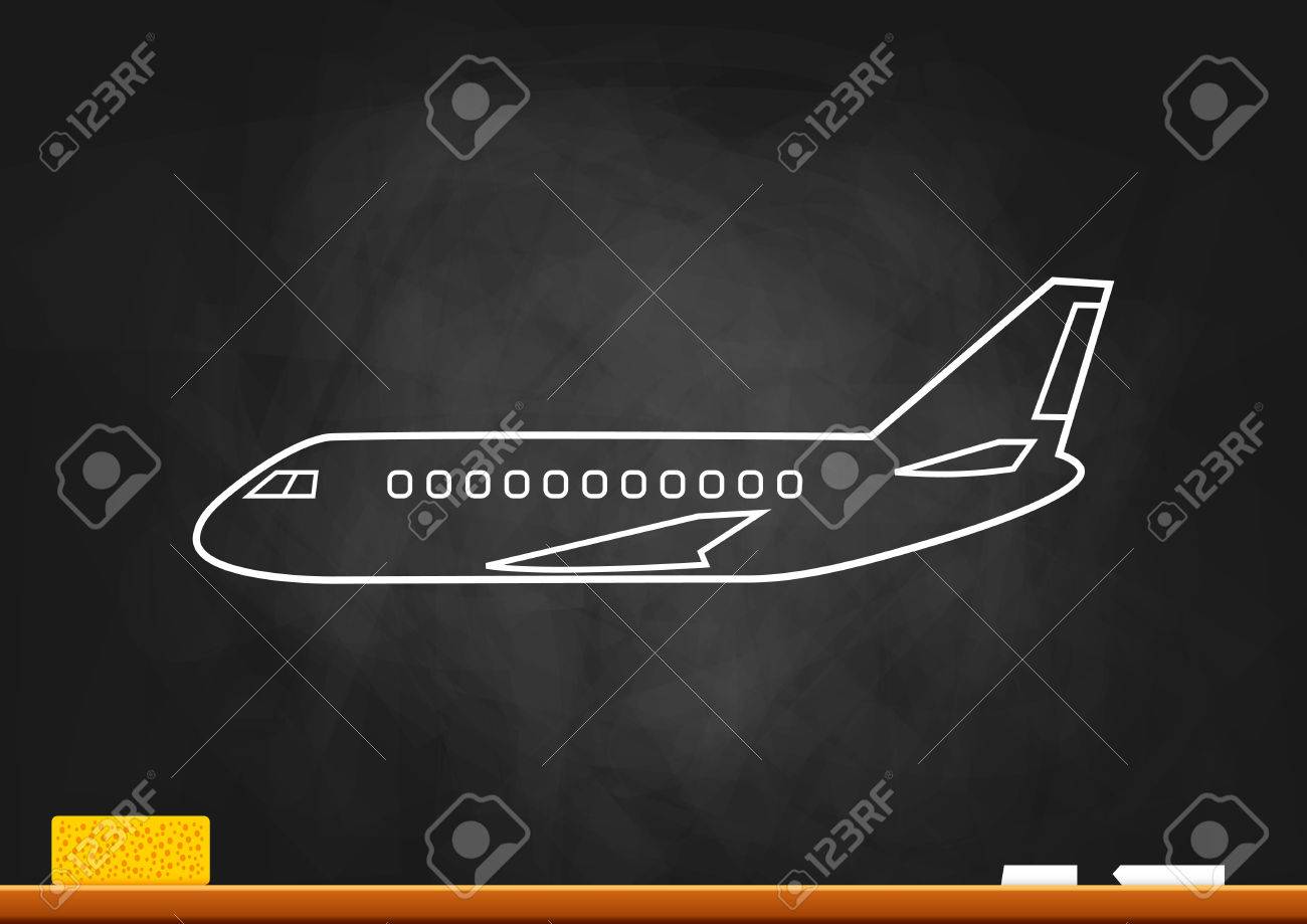 aircraft drawing on blackboard royalty free cliparts vectors and airplane drawings free