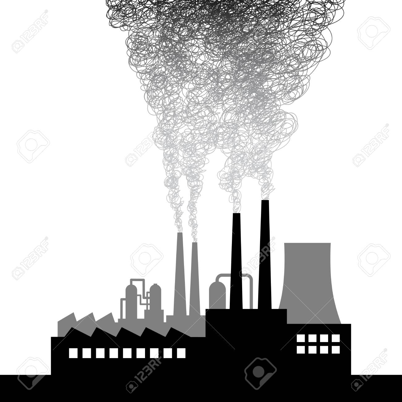 白背景に黒工場ベクトル アイコンのイラスト素材 ベクタ Image