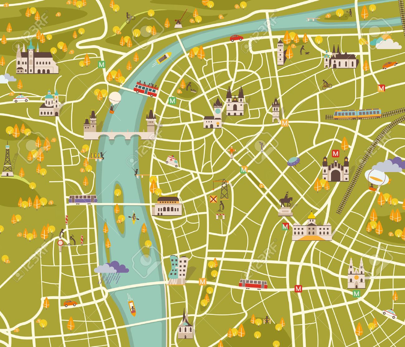 vector graphics modern city map royalty free cliparts vectors and