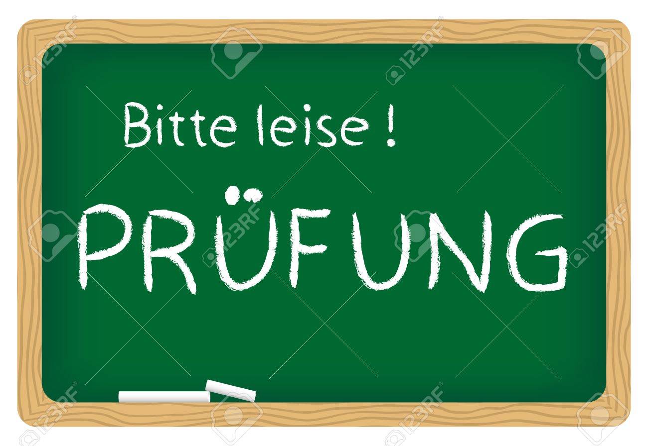 illustration of blackboard bitte leise pr fung please be quiet