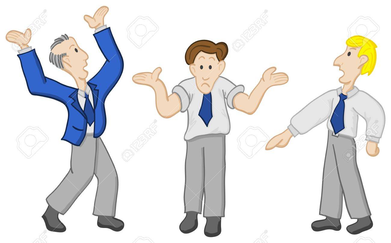 illustration of some hand drawn disputing men royalty free cliparts disputing