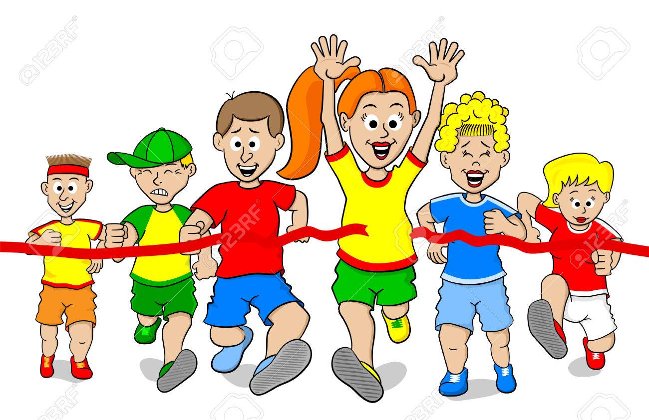 Vector Illustration Of A Foot Race With Finish Line Royalty Free Cliparts Vectors And Stock Illustration Image