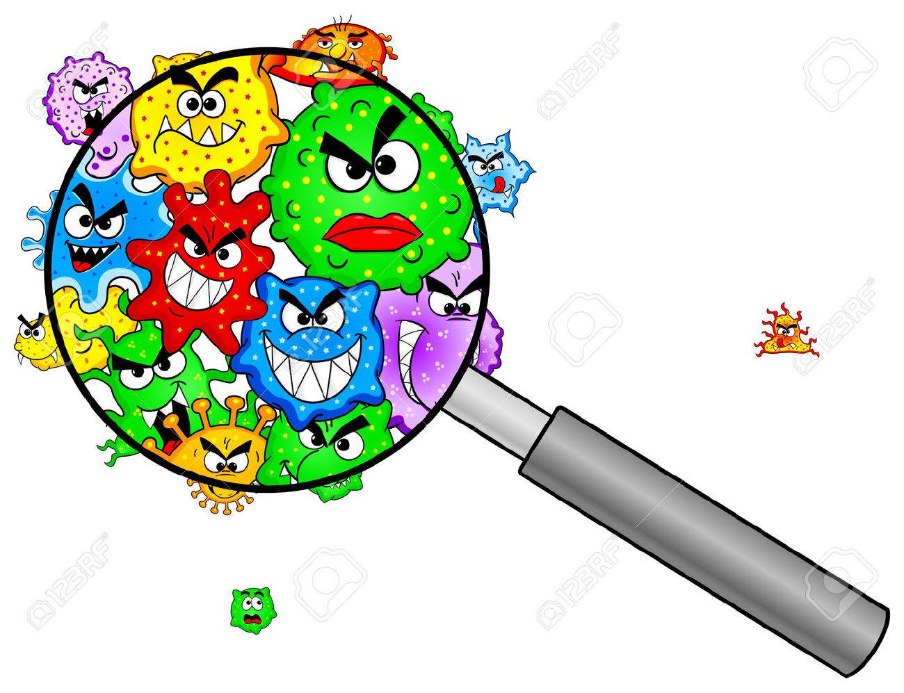 vector illustration of bacteria under a magnifying glass - 29139394 vector illustration of bacteria under a magnifying glass - 29139394
