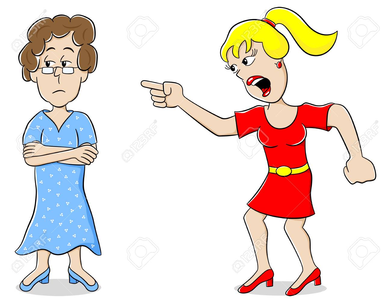 2 人の女性のベクトル イラストは異なる意見です のイラスト素材 ベクタ Image