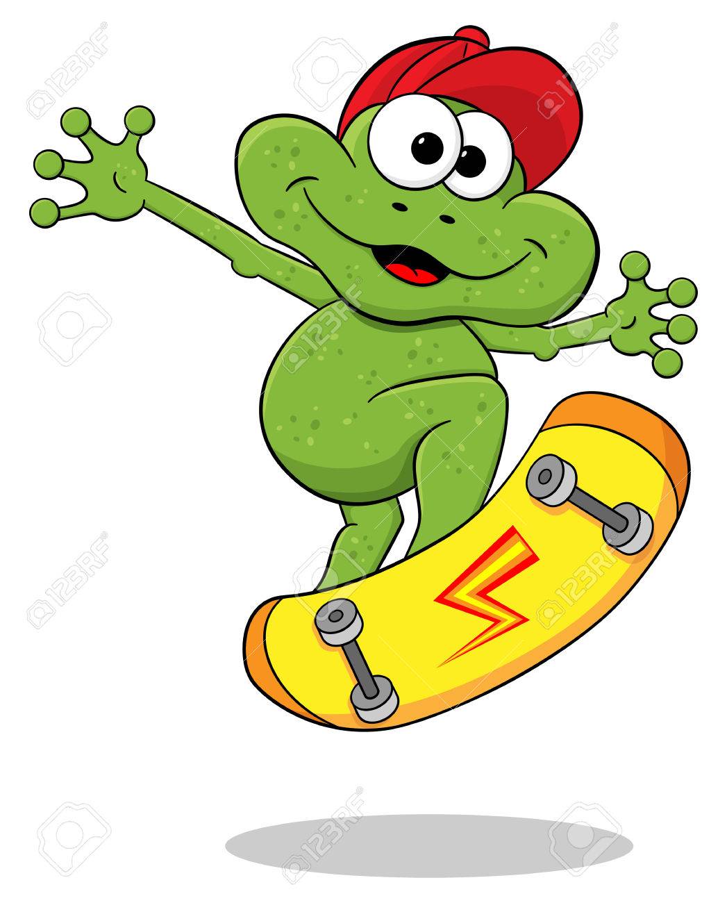 漫画カエルのベクター イラストはスケート ボードでジャンプします のイラスト素材 ベクタ Image 漫画カエルのベクター イラストはスケート ボードでジャンプします のイラスト素材 ベクタ Image