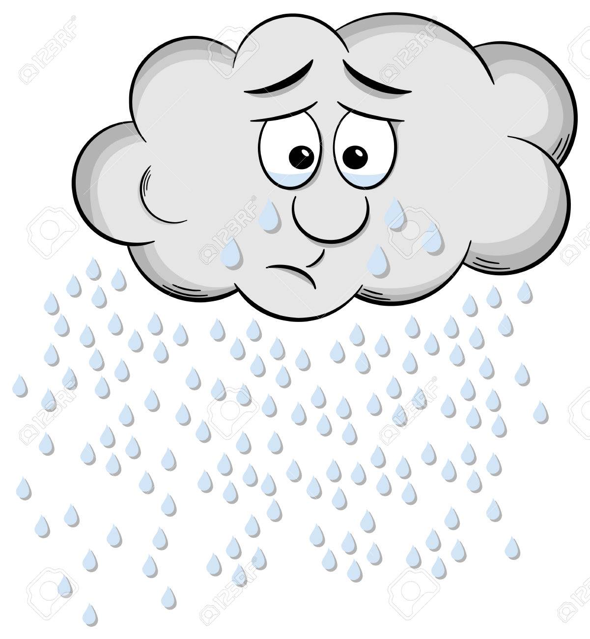 Illustration Of A Weeping Cartoon Raincloud Isolated On White Royalty Free  SVG, Cliparts, Vectors, and Stock Illustration. Image 52826366., image size:1201x1300