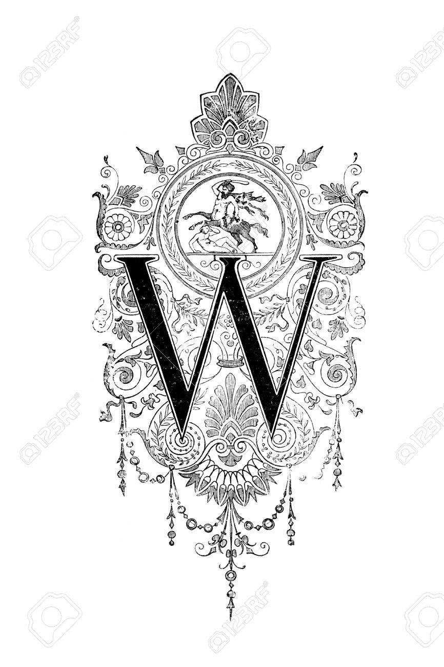 Disegno Neoclassico Romanico Raffigurante La Lettera W Digitale Ripristinato Da Una Metà Del 19 Secolo Unenciclopedia Dellantica Grecia E Di
