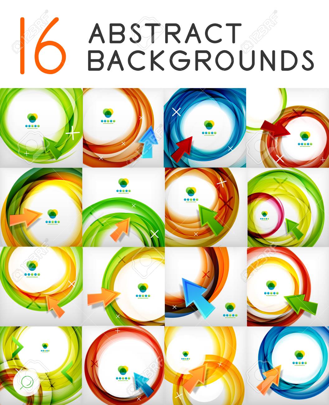mega set of vector swirl abstract backgrounds 16 design templates