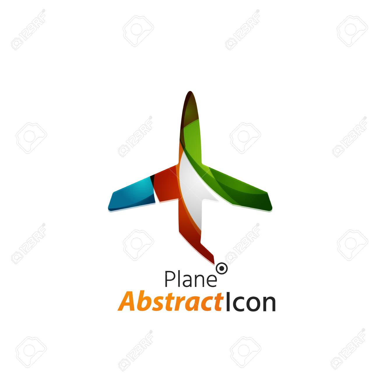 abstract geometric business corporate emblem airplane logo
