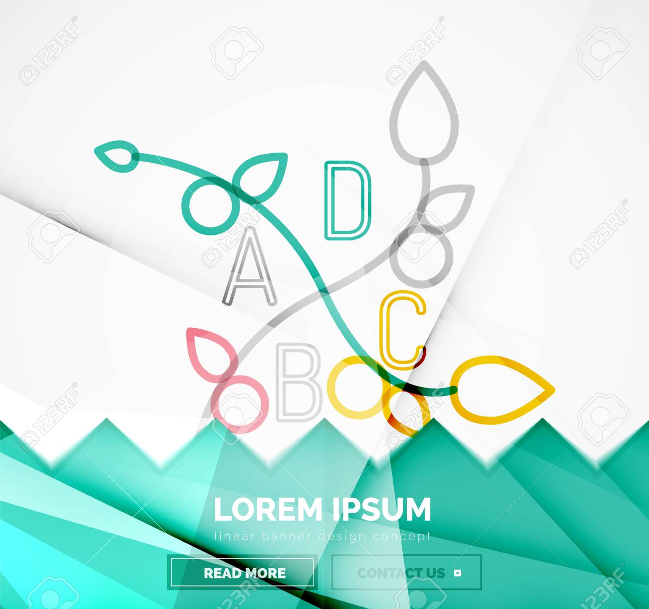 抽象的な幾何学的線形流行に敏感な花のアイコン フレームのデザイン フラット スタイル バナー デザイン要素 のイラスト素材 ベクタ Image 49590692