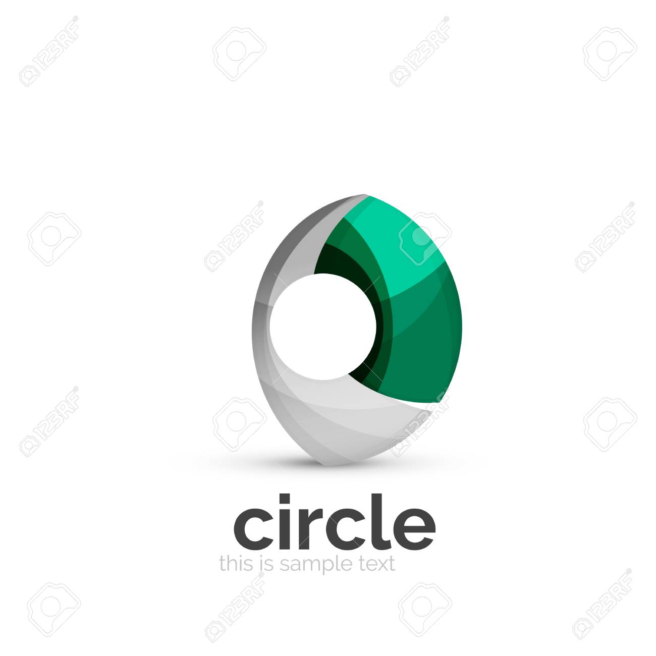 abstract swirly round logo template vector illustration royalty