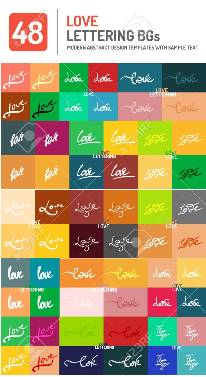 Set Of Vector Love Word Lettering Design Stock Vector Set Of Vector Love Word Lettering Design Stock Vector