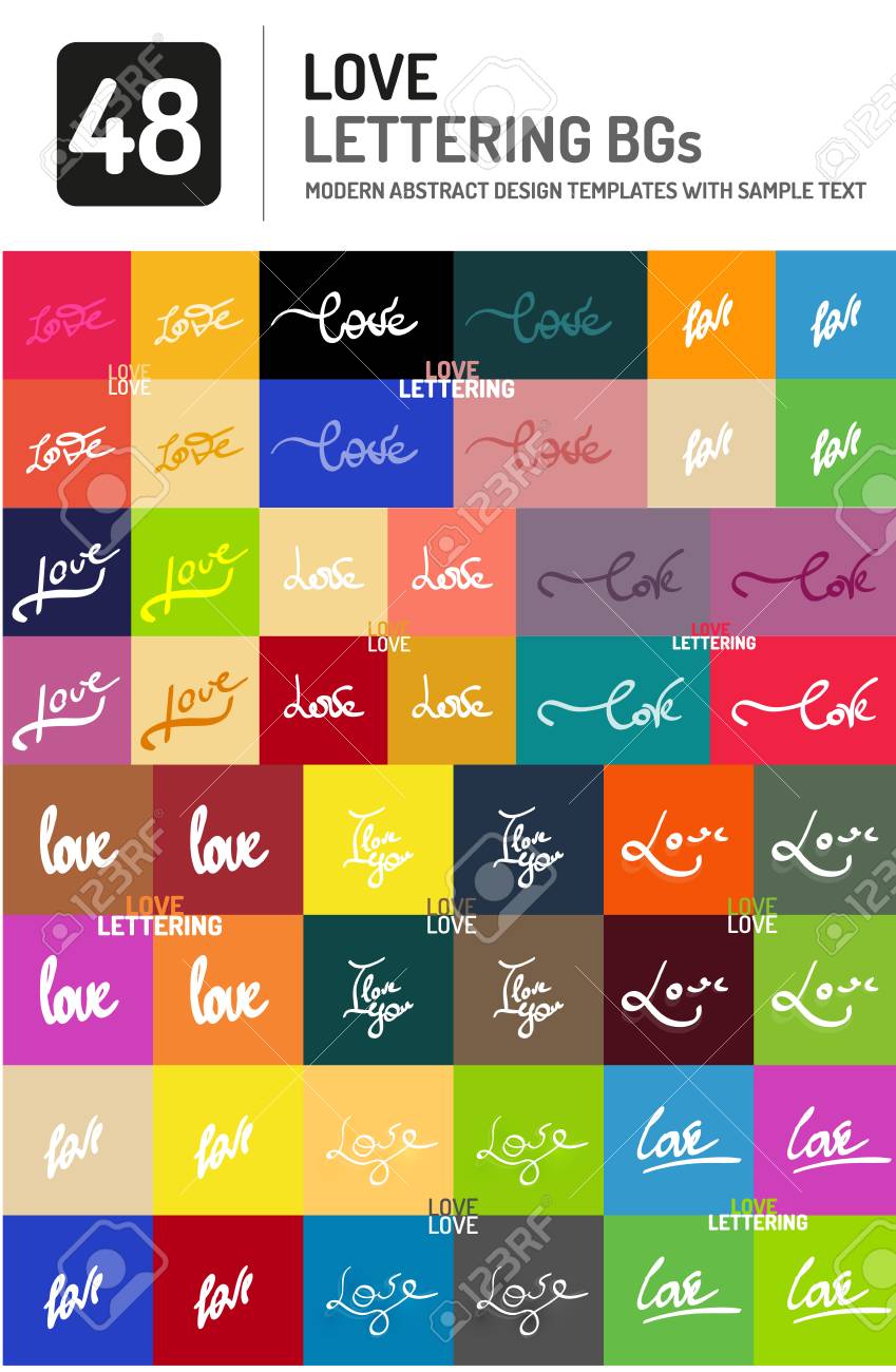 Set Of Vector Love Word Lettering Design Stock Vector Set Of Vector Love Word Lettering Design Stock Vector