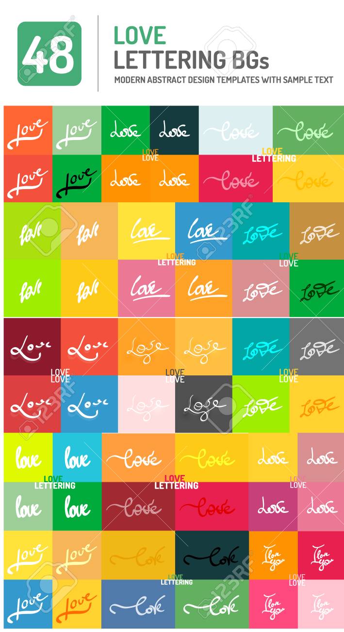 Set Of Vector Love Word Lettering Design Stock Vector Set Of Vector Love Word Lettering Design Stock Vector