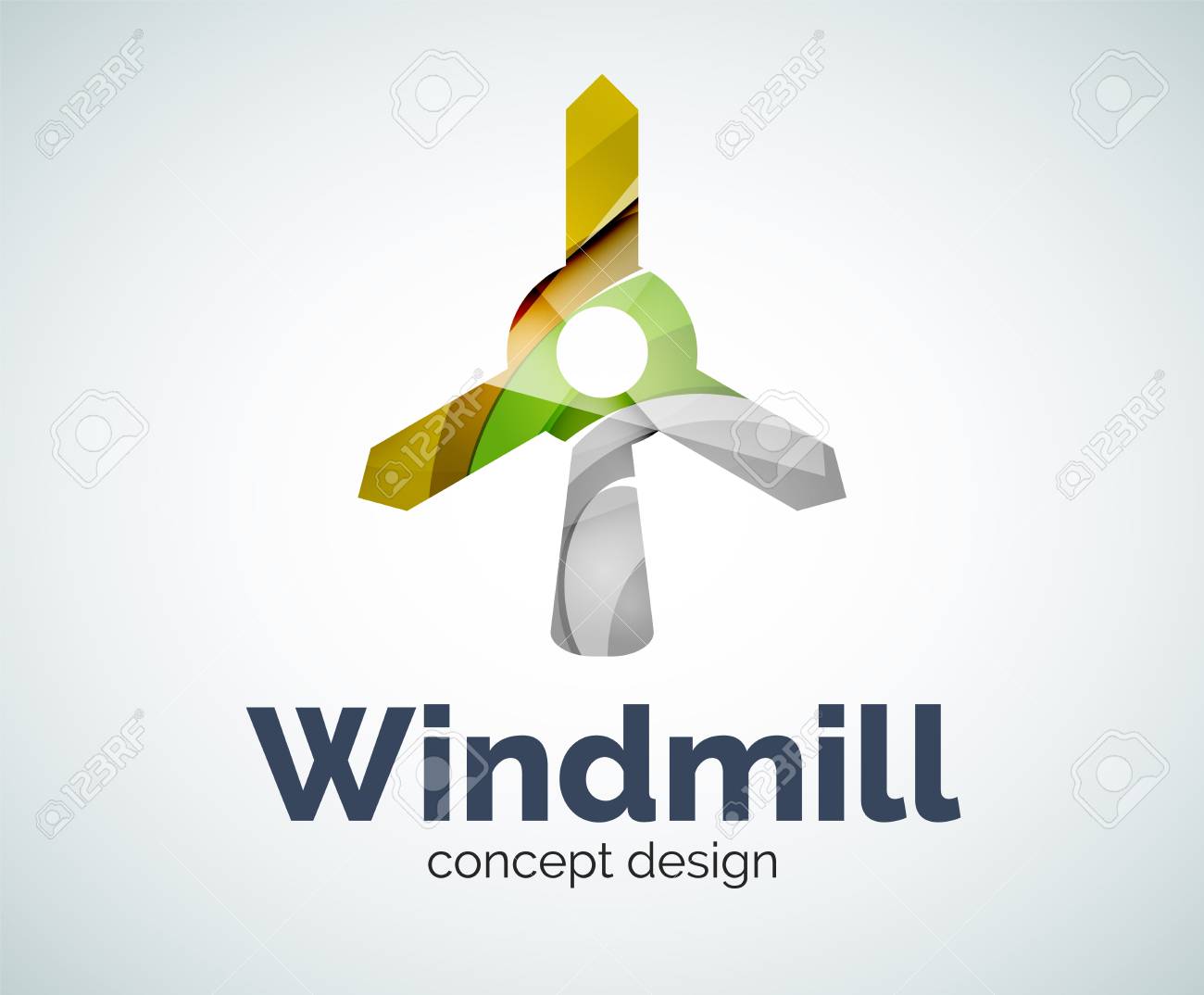 windmill template abstract elegant glossy business icon royalty