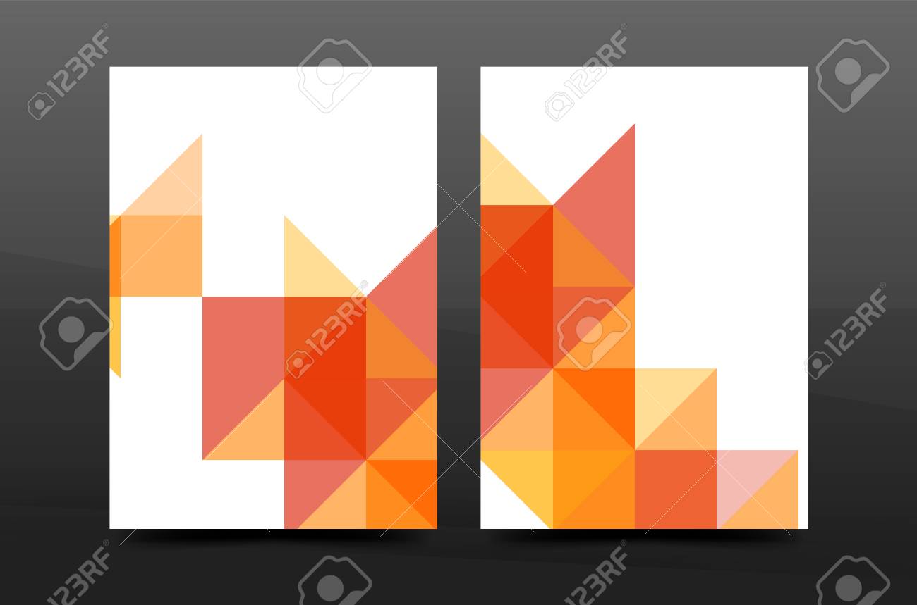 colorful geometry design annual report a4 cover brochure template