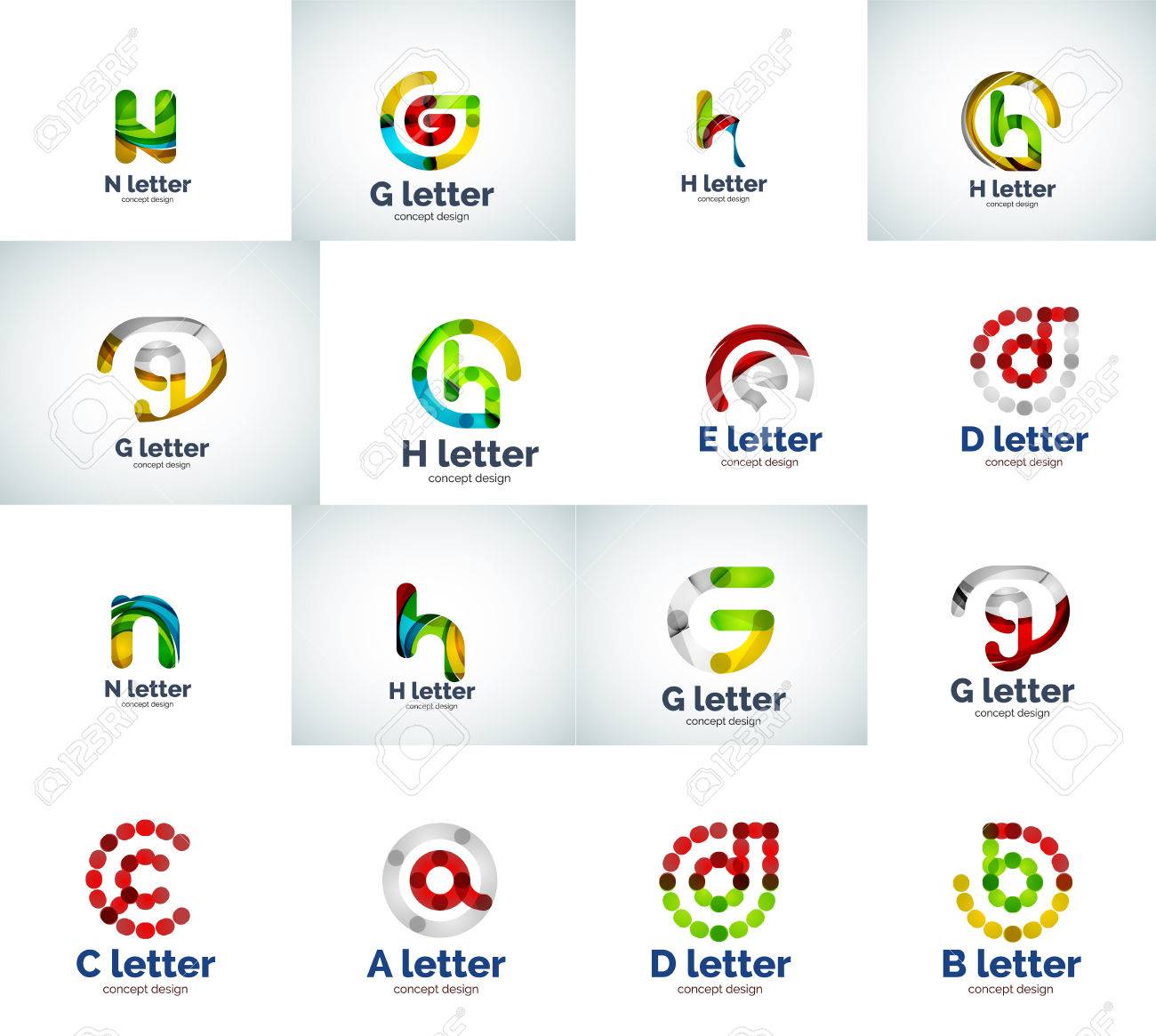 vector set of letter
