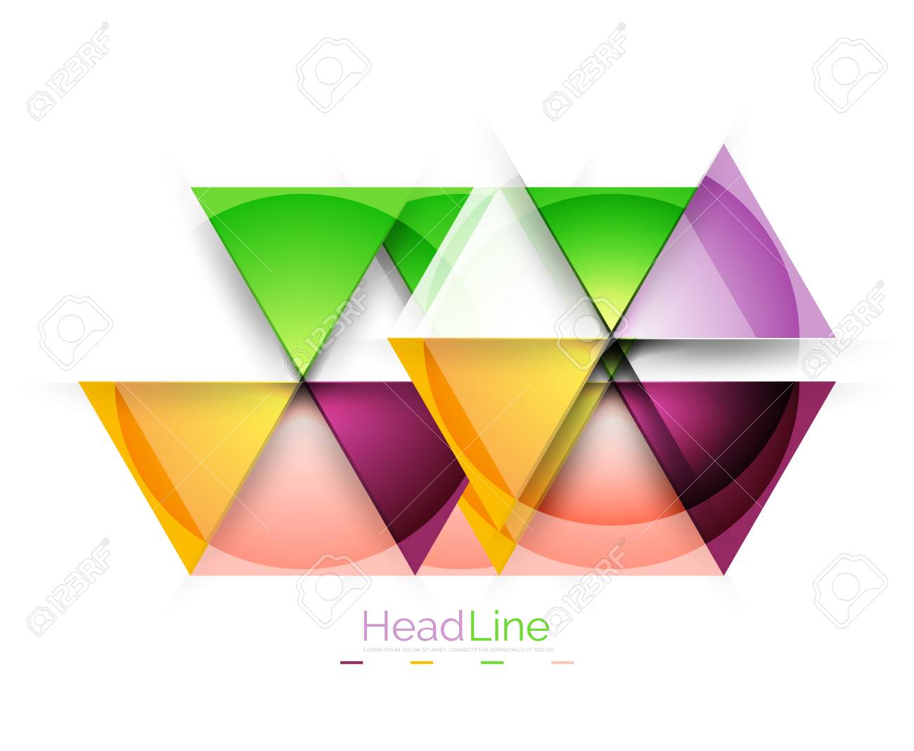 colorful triangles on white background modern geometric banner