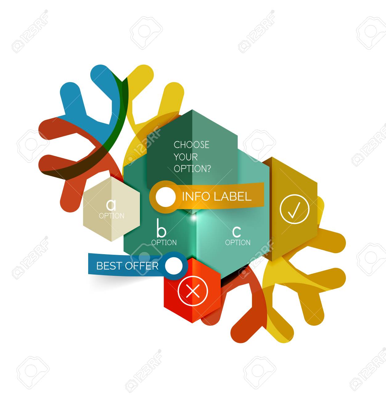 christmas infographic business templates geometric paper shapes