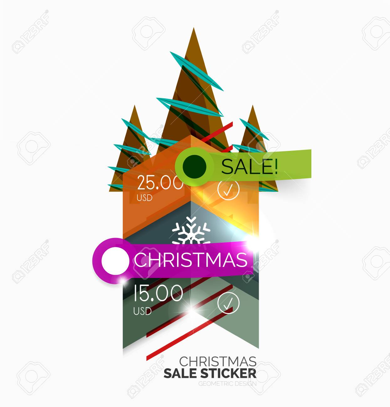 shiny holiday new year and christmas sale banners vector shiny templates