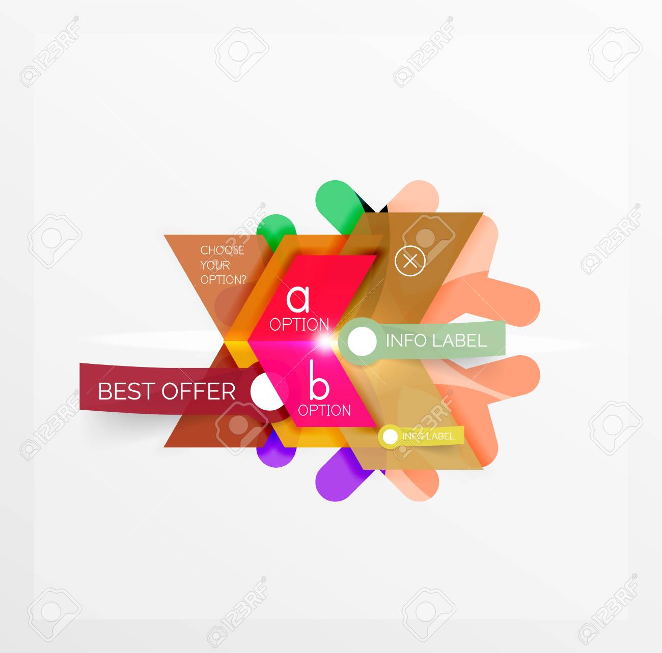 christmas sale stickers and labels paper infographic template