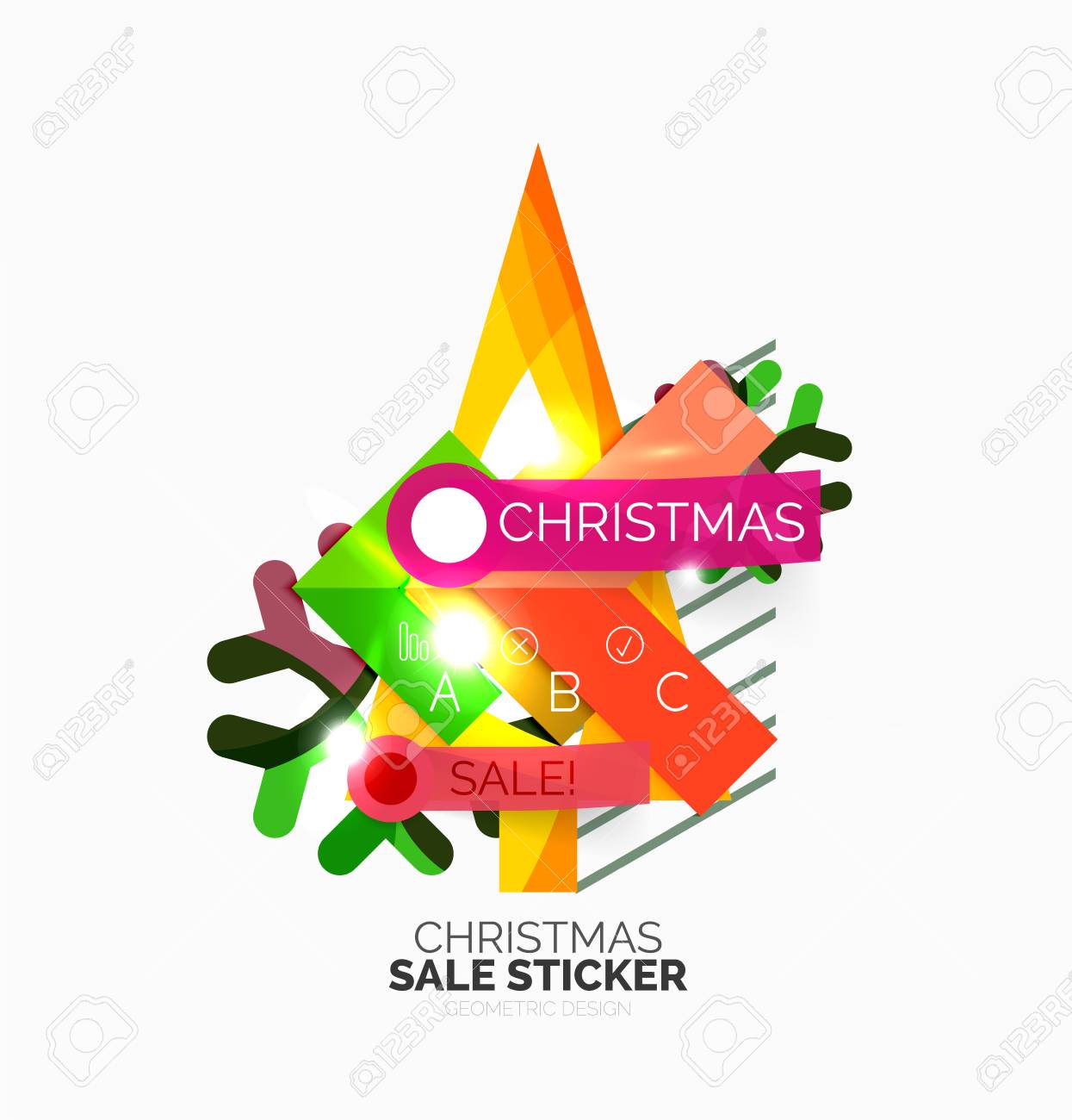 shiny holiday new year and christmas sale banners vector shiny templates