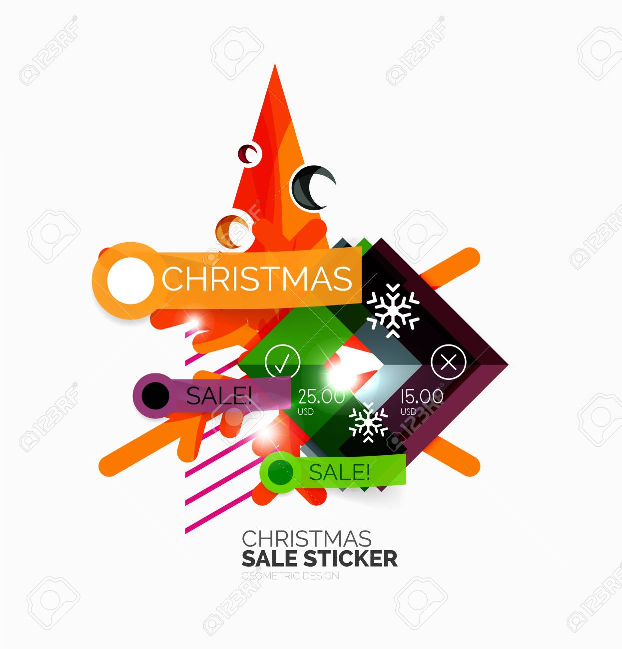 shiny holiday new year and christmas sale banners vector shiny templates
