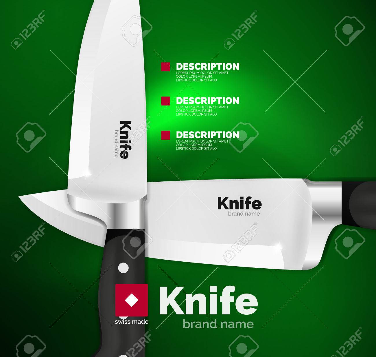 vector swiss made knife ad template royalty free cliparts vectors