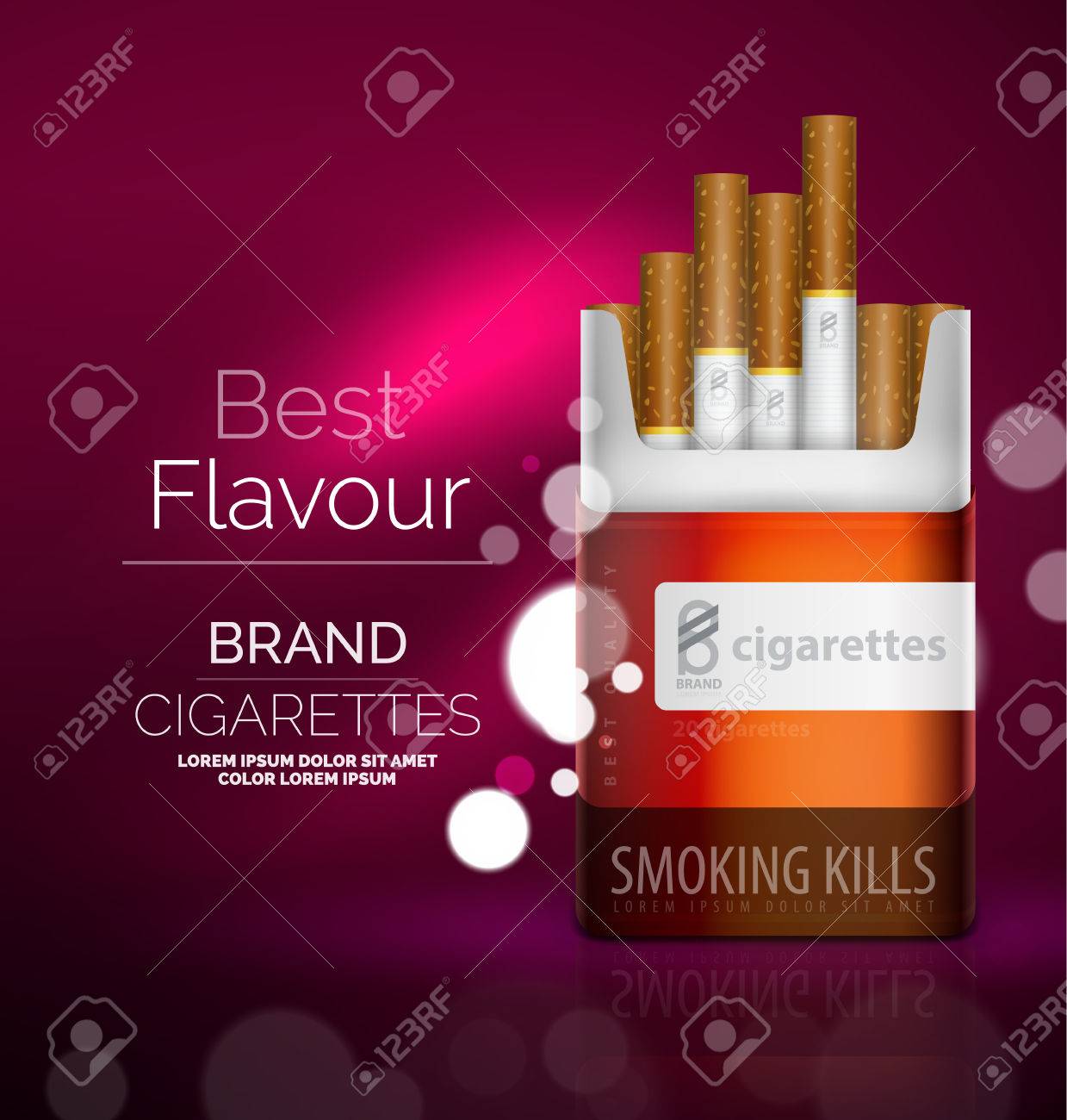 vector premium cigarettes pack ad template royalty free cliparts