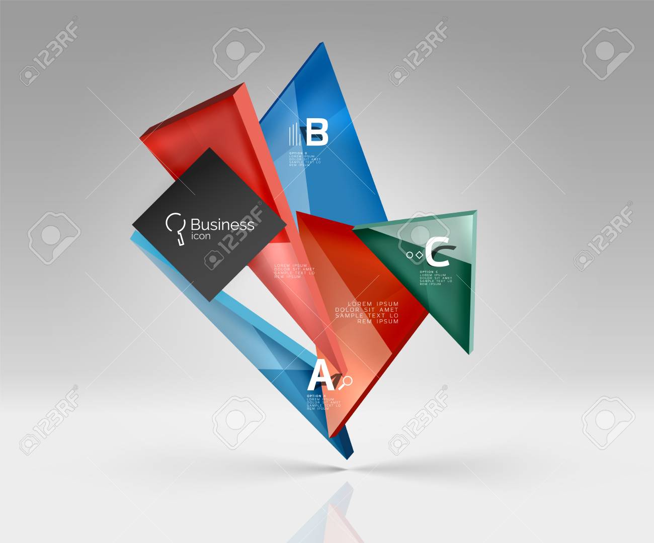 blank triangle layout business template infographic background