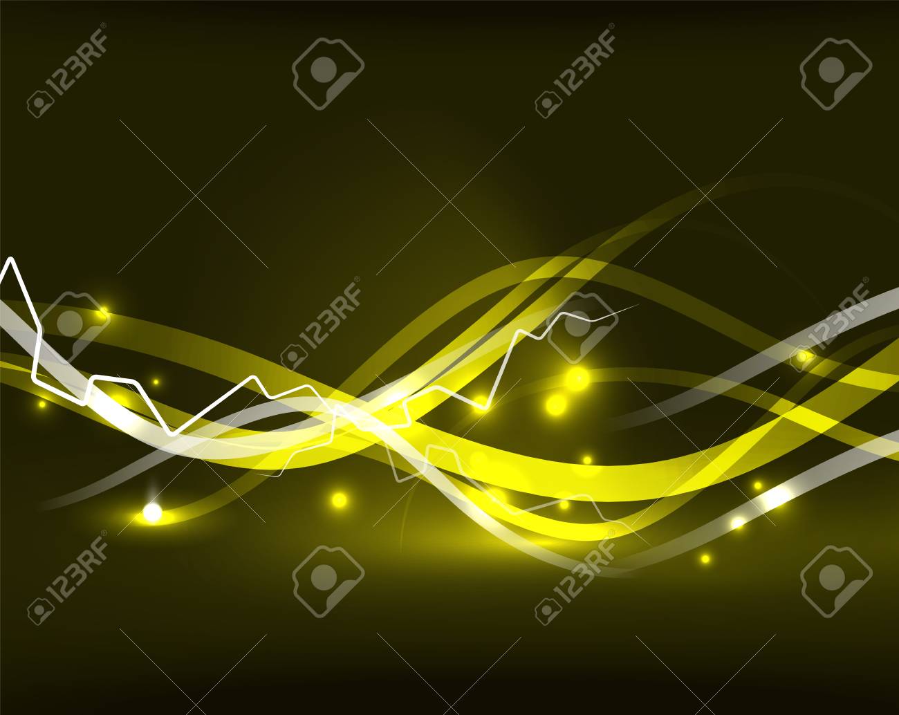 glowing wavy lines template color lightning concept in the dark