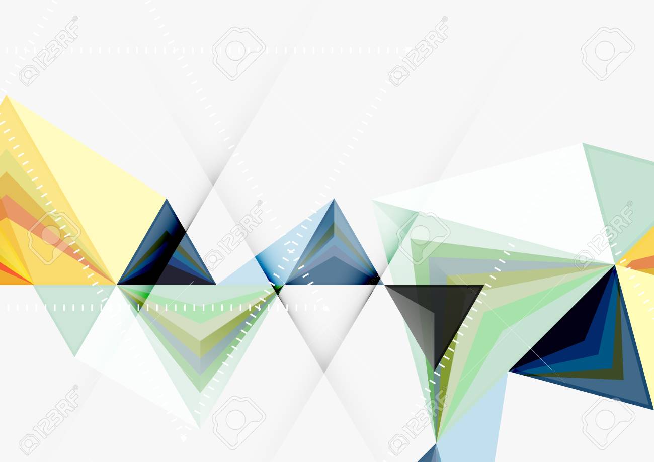Triangular Low Poly Vector A4 Size Geometric Abstract Template