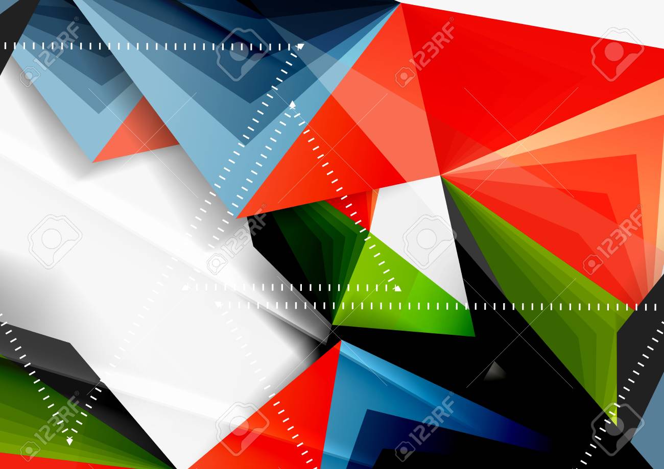 vector low poly style 3d triangle line a4 business or technology
