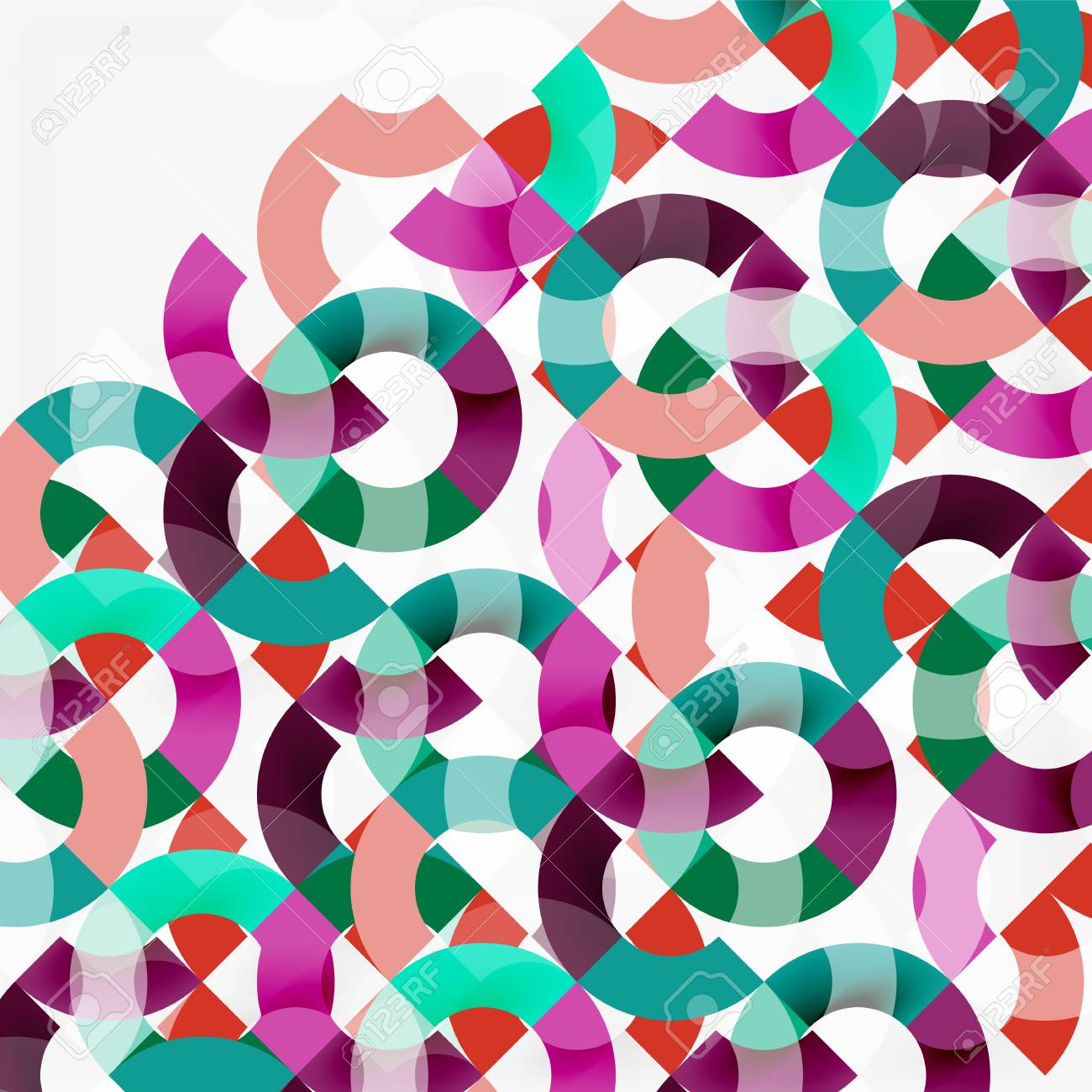 カラフルなリング背景 モダンな幾何学模様デザインのイラスト素材 ベクタ Image