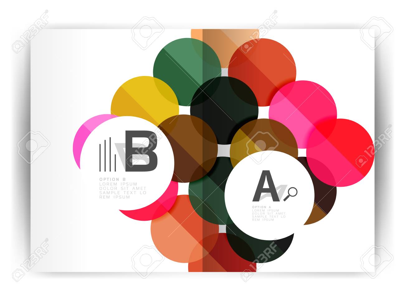 geometric a4 annual report cover print template brochure template