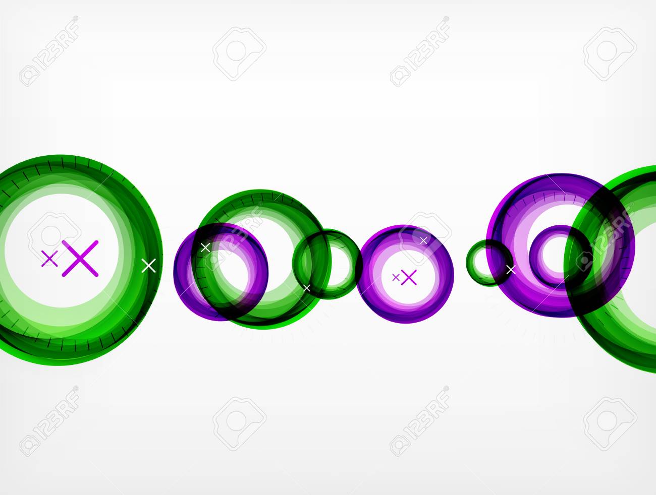 green and purple ones