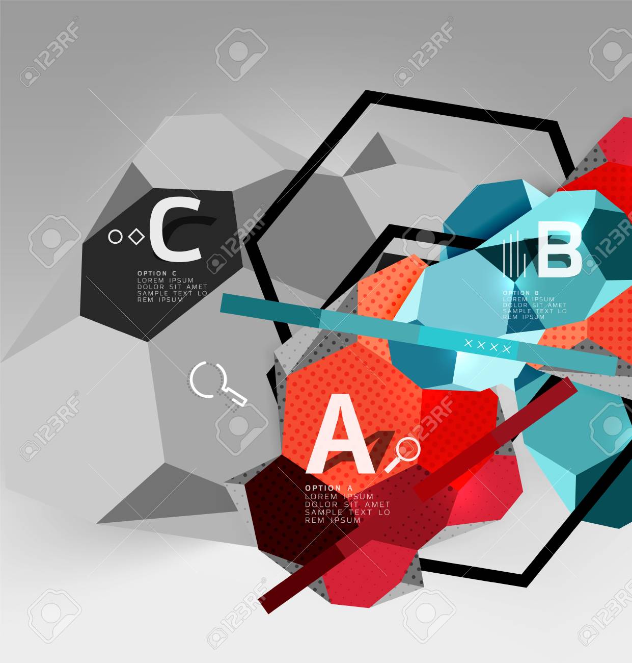 3d hexagon geometric composition geometric digital abstract