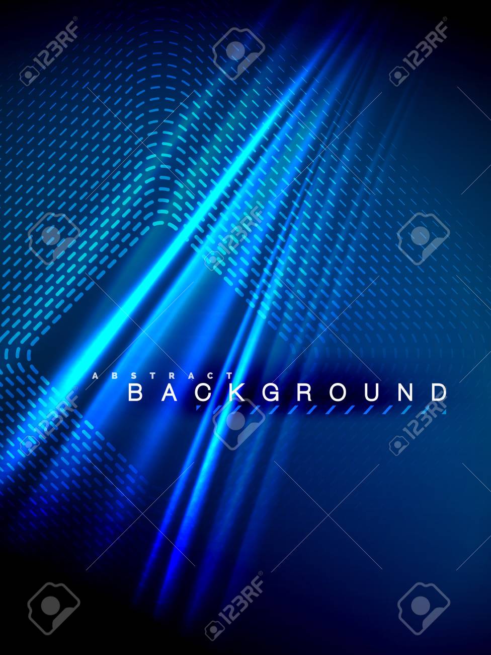 Neon Glowing Wave Magic Energy And Light Motion Background - 