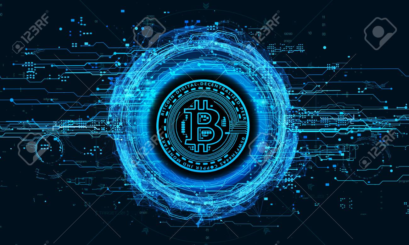 암호화 통화 비트 코인 기술 배경 로열티 무료 사진, 그림, 이미지 그리고 스톡포토그래피. Image 95684351