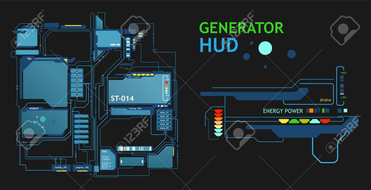 Spaceship Interface For The Game Futuristic Interface In Game Royalty Free Cliparts Vectors And Stock Illustration Image 103473798