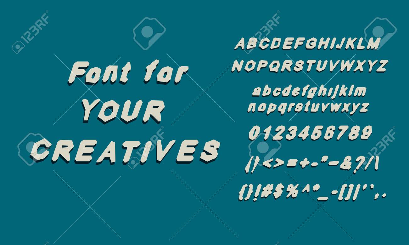 英語のアルファベットのフォント グリフのフォントです 大文字し 小文字 数字 特殊記号を設定します ポスター 小冊子テンプレート用のモダンなフォント サンセリフ ベクトル のイラスト素材 ベクタ Image